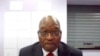 FILE - In this Frame grab former South Africa President Jacob Zuma, appears on a screen virtually from the correctional service facility Estcourt, in Pietermaritzburg, South Africa, July 19, 2021.