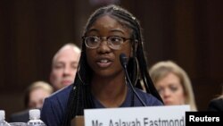 Aalayah Eastmond, a shooting survivor from Parkland, Florida, testifies before the Senate Judiciary Committee confirmation hearings for Brett Kavanaugh