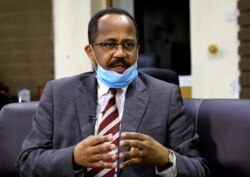 FILE PHOTO: Sudan's Minister of Health Akram Ali Altom speaks during a Reuters interview amid concerns about the spread of coronavirus disease (COVID-19), in Khartoum, Sudan, April 11, 2020.