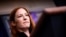 La portavoz de la Casa Blanca, Jen Psaki, conversa con los periodistas durante una rueda de prensa el 11 de febrero de 2021.