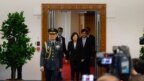 Tổng thống Đài Loan Thái Anh Văn tại phi trường Đào Viên, ngày 29/3/2023.