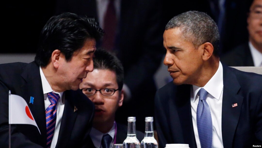 Japanski premijer Šinzo Abe i predsednik Barak Obama na otvaranju samita o nuklearnoj bezbednosti u Hagu