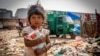 A Rohingya child at a refugee camp in Faridabad, Haryana, India, in April of 2024.