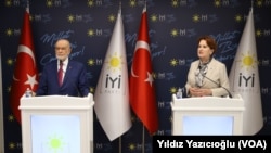 Saadet Partisi Genel Başkanı Temel Karamollaoğlu ve İyi Parti Genel Başkanı Meral Akşener