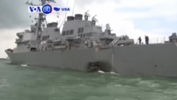 Manchetes Americanas 21 Agosto: Destroyer americano choca com navio de Singapura