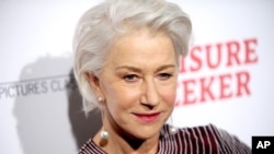 FILE - Helen Mirren at a screening of 'The Leisure Seeker' in New York City, Jan. 11, 2018.