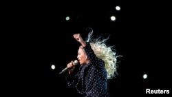 FILE - Beyonce performs in Cleveland, Ohio, Nov. 4, 2016. 