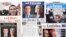 French newspaper front pages report the winners of the first round of the French presidential election, centrist candidate Emmanuel Macron and far-right candidate Marine Le Pen, April 24, 2017. 