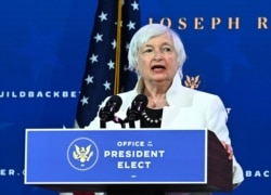 In this file photo taken on Dec. 1, 2020, Janet Yellen speaks during a cabinet announcement event at The Queen Theater in Wilmington, Delaware.