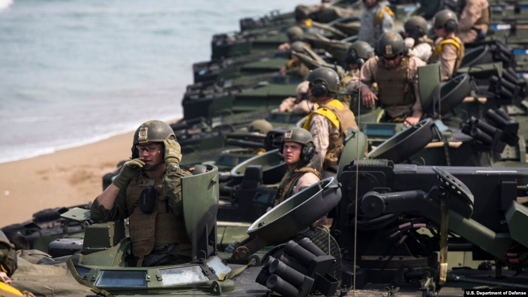 Latihan militer Marinir AS (foto: ilustrasi). 