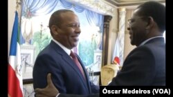 Patrice Trovoada, primeiro-ministro são-tomense, e Teodore Obiang, Presidente da Guiné Equatorial