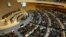 A general view shows Chad's President Idriss Deby addressing delegates during the 26th Ordinary Session of the Assembly of the African Union (AU) at the AU headquarters in Ethiopia's capital Addis Ababa, Jan. 31, 2016.
