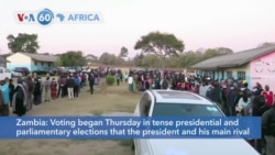 VOA60 Afrikaa - Zambia votes in tense presidential and parliamentary elections