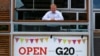 Pub owner Richard Deery awaits customers from the G-20 conference in Brisbane, Australia, Nov. 13, 2014. 