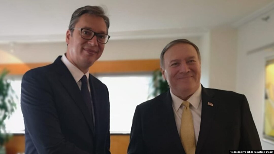Majk Pompeo, državni sekretar SAD-a i Aleksandar Vučić, predsednik Srbije (Foto: Predsedništvo Srbije)