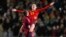 Spain's Eva Navarro, right, celebrates with a teammate after defeating Sweden in the Women's World Cup semifinal soccer match at Eden Park in Auckland, New Zealand, Tuesday, Aug. 15, 2023.