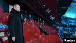 俄罗斯总统普京出席北京冬奥会开幕式。(2022年2月4日)