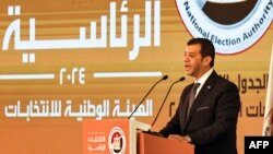 Walid Hassan Hamza, the Chairperson of Egypt's National Election Authority speaks during a press conference in Cairo regarding the upcoming presidential elections, Sept. 25, 2023. 