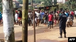 Des manifestants à Bamenda pour protester contre les discriminations au Cameroun, le 22 septembre 2017.