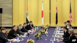 پخوانی تصویر - د امریکا، هند، اسټرالیا او جاپان خارجه وزیران د کواډ ډلې په یوه غونډه کې