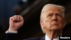 Le président Donald Trump s'adresse à une session conjointe du Congrès au Capitole des États-Unis le 04 mars 2025 à Washington, DC. ( Win McNamee/Pool via REUTERS)