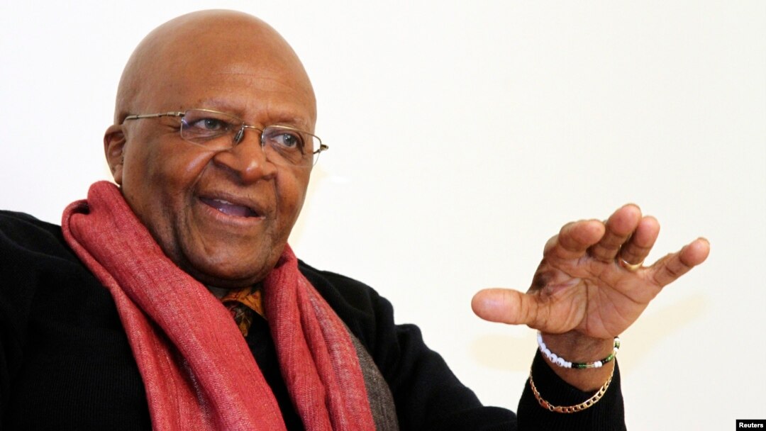 Mantan Uskup Agung Afrika Selatan sekaligus peraih Hadiah Nobel Perdamaian, Desmond Tutu.