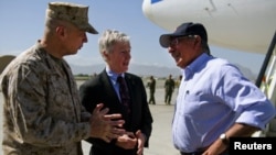 U.S. Secretary of Defense Leon Panetta in Afghanistan. (file)