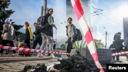 تماشای پهپاد انتحاری شاهد ۱۳۶ ساخت ایران در پایتخت اوکراین