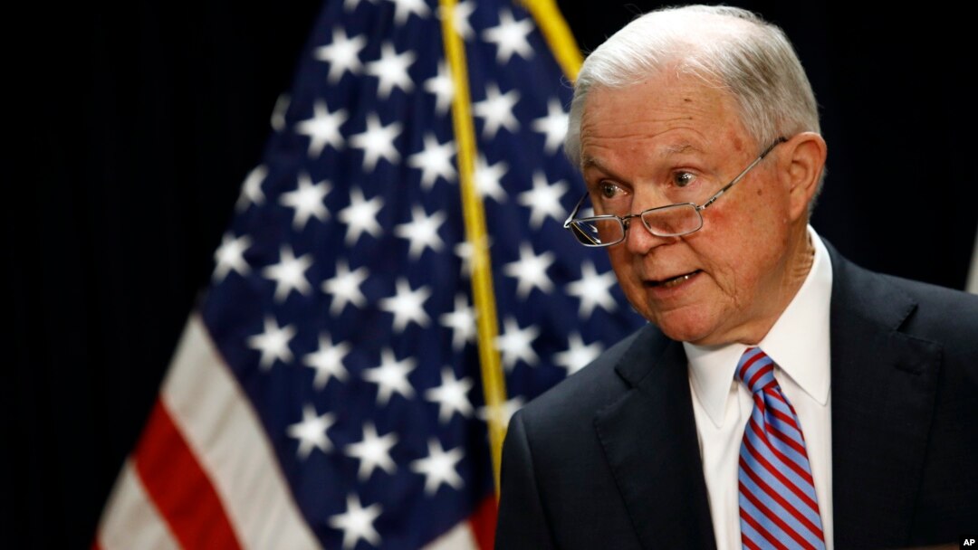 Attorney General Jeff Sessions speaks at a news conference in Baltimore, Dec. 12, 2017.