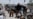 Railway staff work at the site, after a blast near a railway track in Quetta