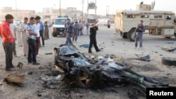 Hiện trường một vụ đánh bom xe hơi tại thành phố Iraqi Kirkuk (ảnh tư liệu).