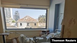 Social media image shows damage at the Saint George Hospital after a devastating port explosion in Beirut