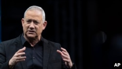 Menteri Pertahanan Israel Benny Gantz di Yerusalem, 7 Maret 2021. (AP Photo/Sebastian Scheiner)