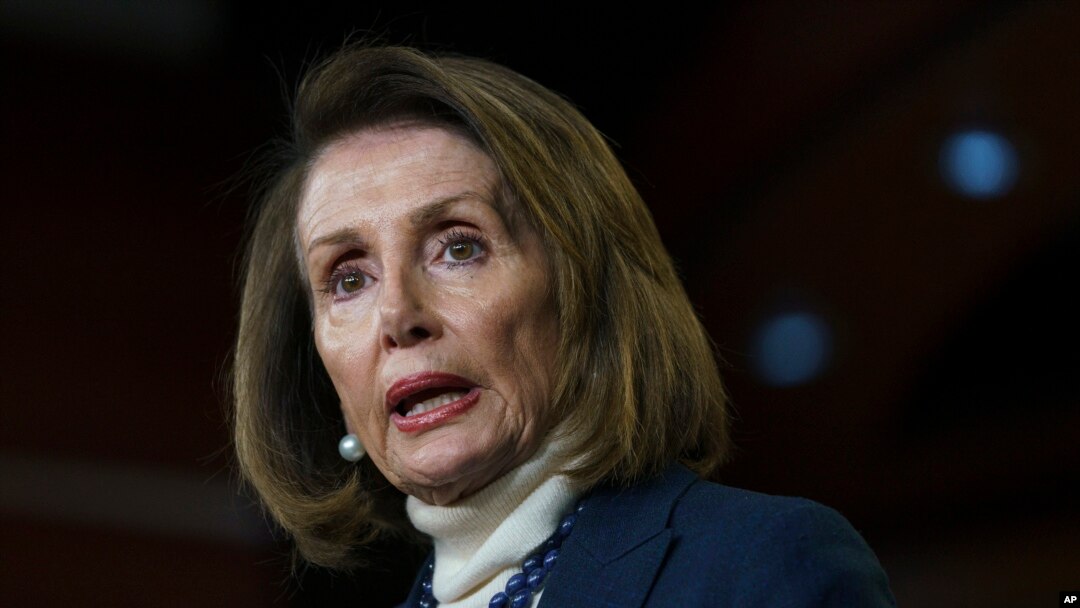 House Speaker Nancy Pelosi of Calif., speaks during a news conference on Capitol Hill in Washington, Jan. 17, 2019. 