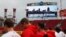 A moment of silence is observed for the dead and wound in a shooting downtown, at Great American Ball Park before a baseball game between the Cincinnati Reds and the San Diego Padres, Sept. 6, 2018, in Cincinnati.