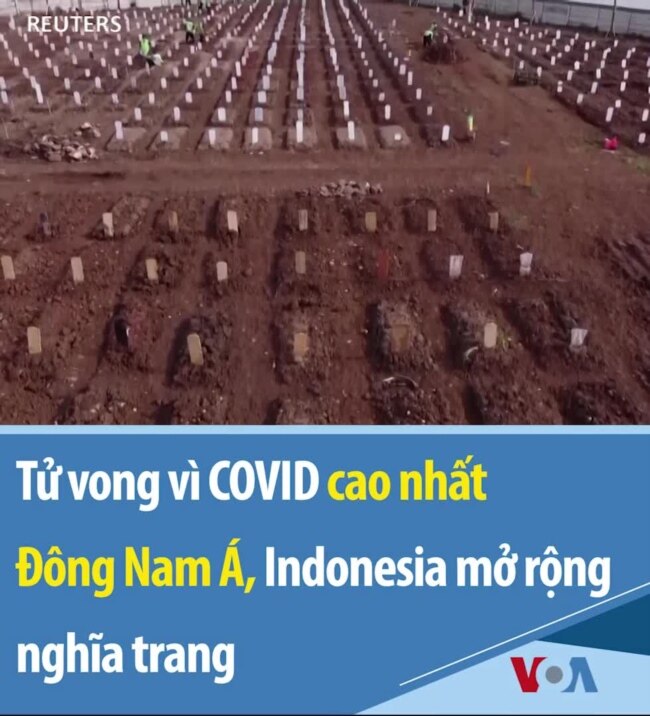 Tử vong vì COVID cao nhất Đông Nam Á, Indonesia mở rộng nghĩa trang