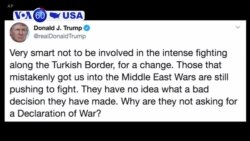 VOA60 America - U.S. President Donald Trump promises "big sanctions" against Turkey for its invasion into northern Syria