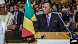 Président Denis Sassou Nguesso na siège ya Union africaine, na Addis-Abeba, 17 janvier 2019.