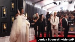 Singer Lizzo arrives at the 62nd annual Grammy Awards at the Staples Center, in Los Angeles, California, Jan. 26, 2020.