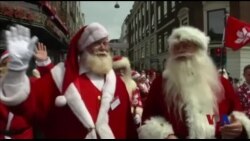 丹麦盛夏惊现世界多地圣诞老人