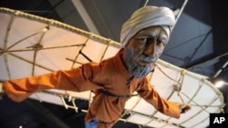 A replica of the first person said to have flown with wings is displayed at the science museum in central London on January 21, 2010. The debt owed by European scholars to their Muslim counterparts on everything from water pumps and blood circulation to e