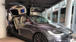 A Tesla Model X on display at Telsa Inc's store in Frankfurt, Germany, Sept. 28, 2018.