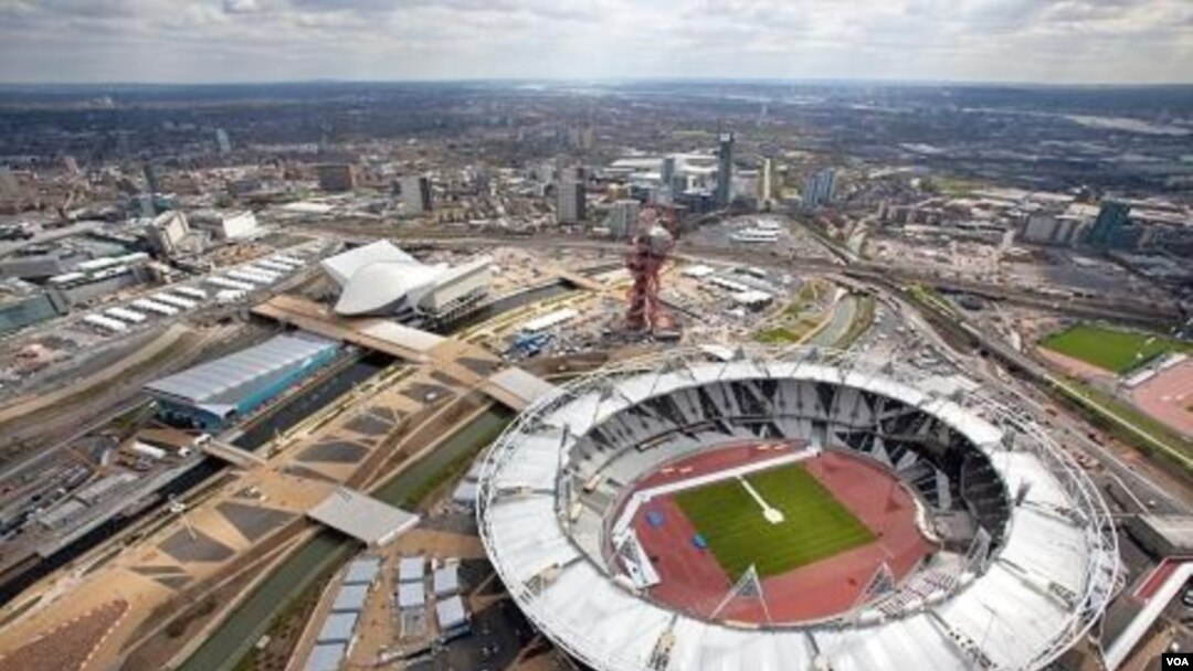 Foto udara stadiun 'Olympic Park' di London yang akan menjadi tempat bagi acara Olimpiade Musim Panas tahun ini (foto: LOCOG).