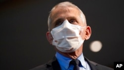 FILE - Dr. Anthony Fauci, director of the National Institute of Allergy and Infectious Diseases, speaks at the National Institutes of Health, in Bethesda, Md., Dec. 22, 2020.