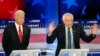 El senador de Vermont, Bernie Sanders, hace una exposición frente al ex vicepresidente Joe Biden, durante el más reciente debate para la nominación presidencial demócrata. Foto AP