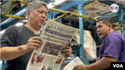 Taller de impresión del diario La Prensa, en Managua, Nicaragua. Foto Houston Castillo, VOA.