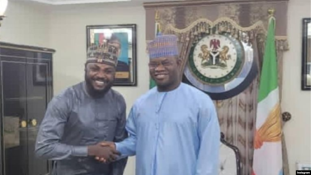 Adam A. Zango (hagu) da gwamnan Kogi, Yahaya Bello (dama) (Instagram/ Adam Zango)
