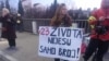 Detalj sa protesta u Podgorici, 5. februara 2025.