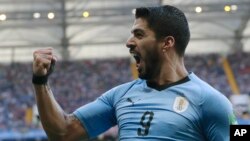 Luis Suárez marcó el gol de la victoria ante Arabia Saudita en el minuto 23 del primer tiempo en el Mundial de Rusia el miércoles, 20 de junio de 2018.