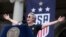 Megan Rapinoe célèbre son titre de championne du monde avec Team USA, New York, le 10 juillet 2019.